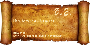 Boskovics Endre névjegykártya